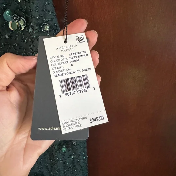 Adrianna Papell Green Sequin Sheath Midi Dress - Picture 3 of 7